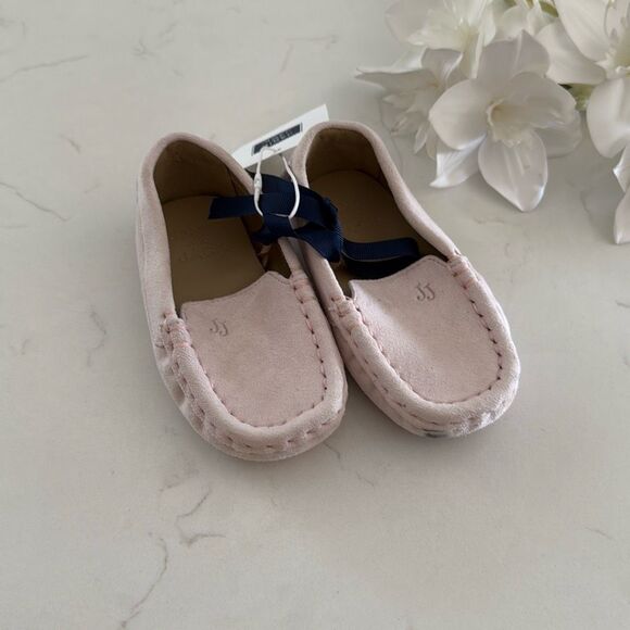 Janie and Jack Suede Driving Shoe in Little Miss Pink Size 5 Toddler - Picture 2 of 9